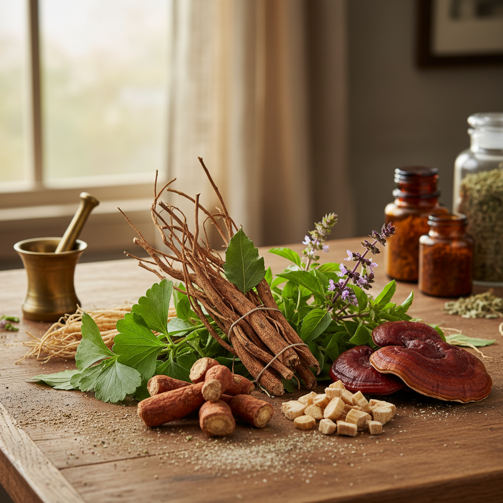 Tumbuhan herbal adaptogen alami